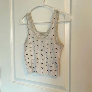 urban outfitters lace trim flower tank
